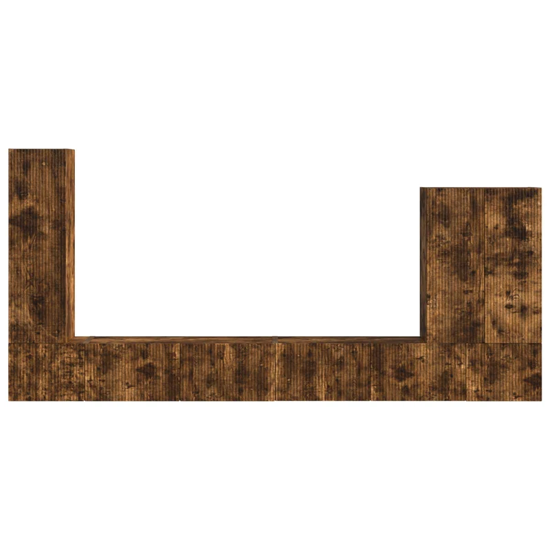 TV Wall Cabinet Set 6 pcs Smoked Oak