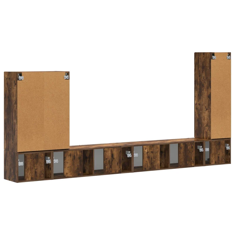 TV Wall Cabinet Set 6 pcs Smoked Oak