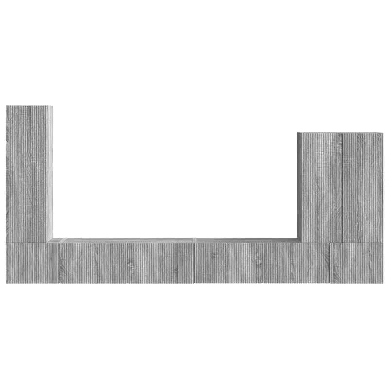 TV Wall Cabinet Set 6 pcs Grey Sonoma