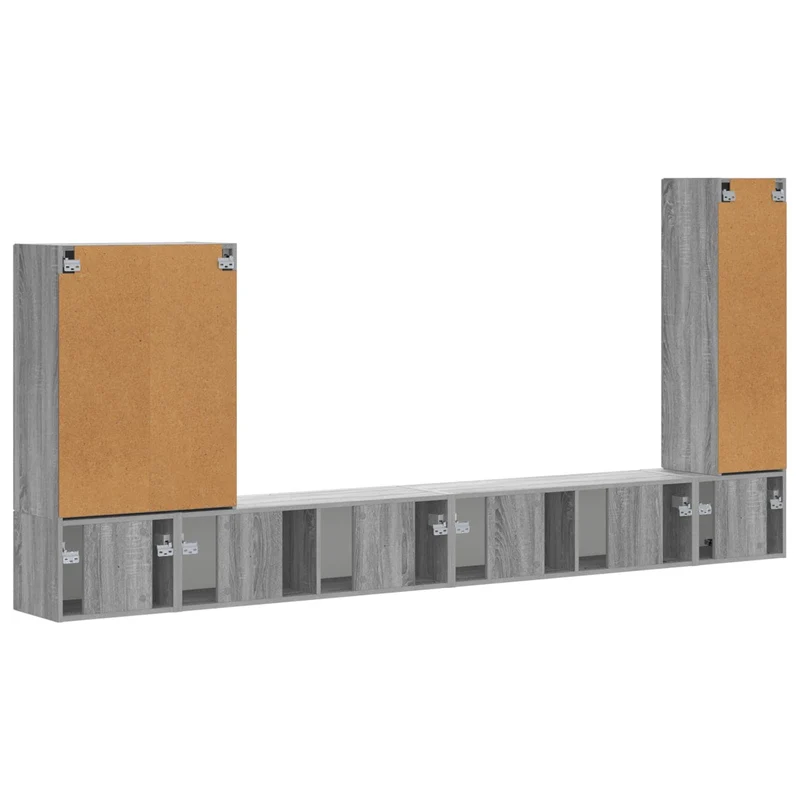TV Wall Cabinet Set 6 pcs Grey Sonoma