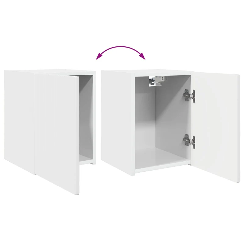 TV Cabinet Set 4 pcs High Gloss White Engineered Wood