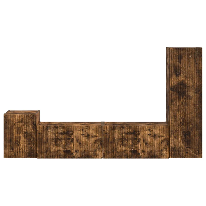 TV Cabinet Set 4 pcs Smoked Oak Engineered Wood