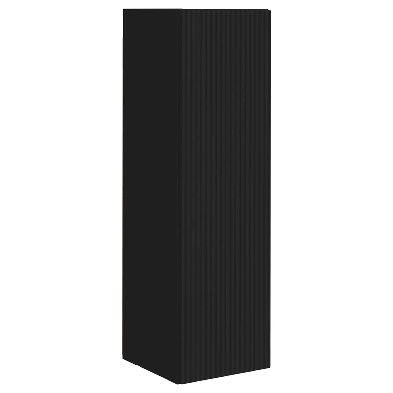 TV Cabinet Set 4 pcs Black Engineered Wood