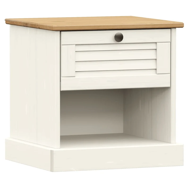 Bedside Cabinet "VIGO" White 42x35x42 cm Solid Wood Pine