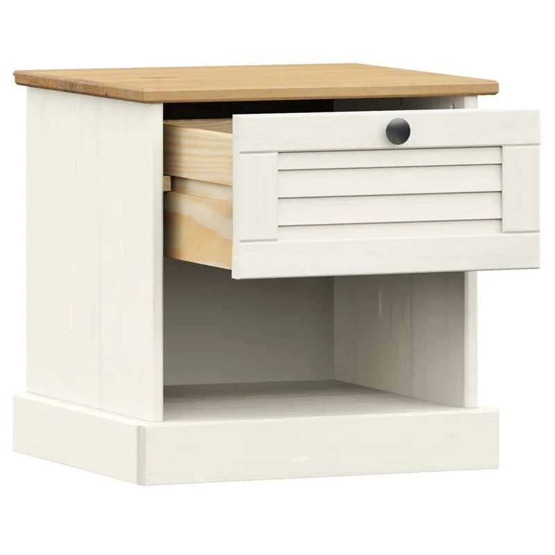 Bedside Cabinet "VIGO" White 42x35x42 cm Solid Wood Pine
