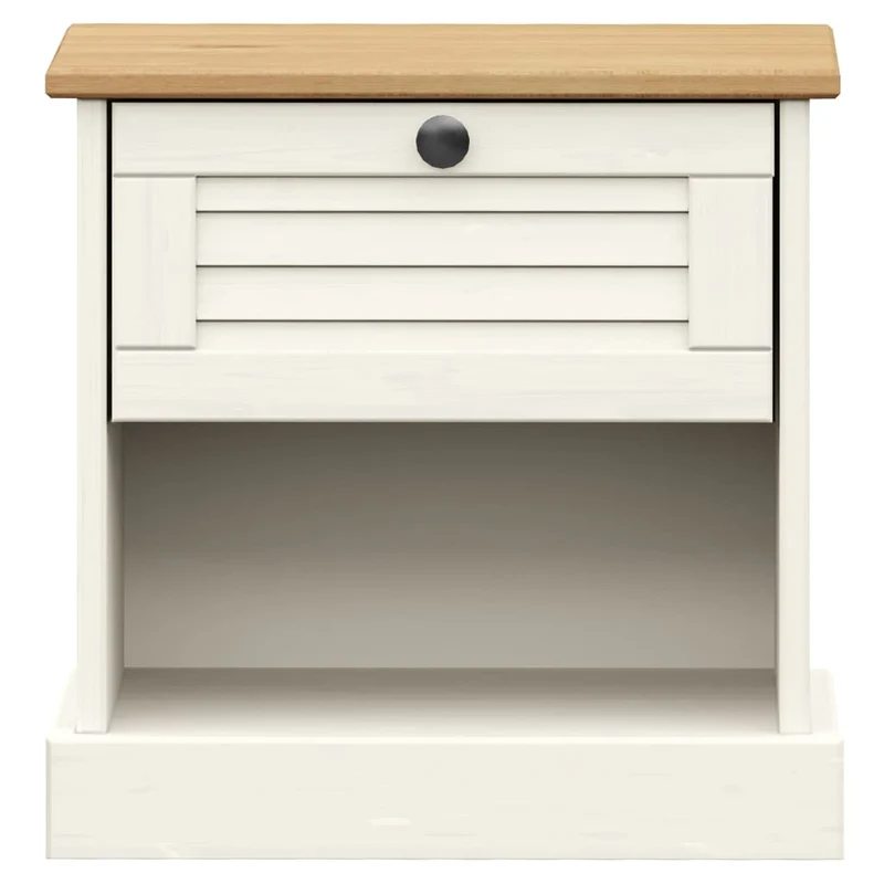 Bedside Cabinet "VIGO" White 42x35x42 cm Solid Wood Pine