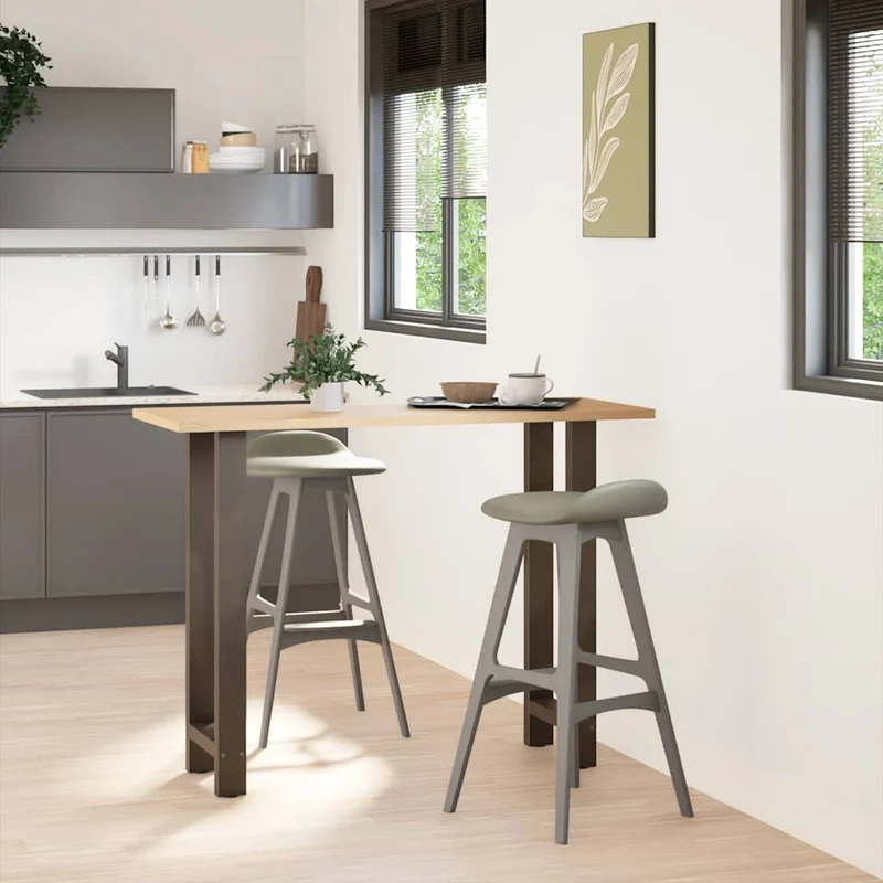 Bar Table Legs Natural Steel 2 pcs 40x(100-101) cm Steel