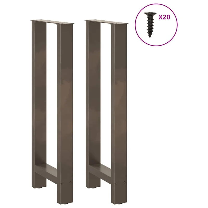 Bar Table Legs Natural Steel 2 pcs 40x(100-101) cm Steel