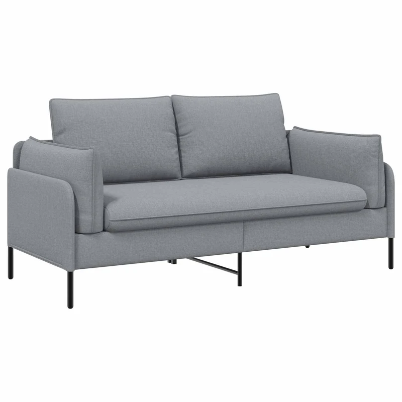 2-Seater Sofa Light Grey 188 x 81 x 89 cm Fabric