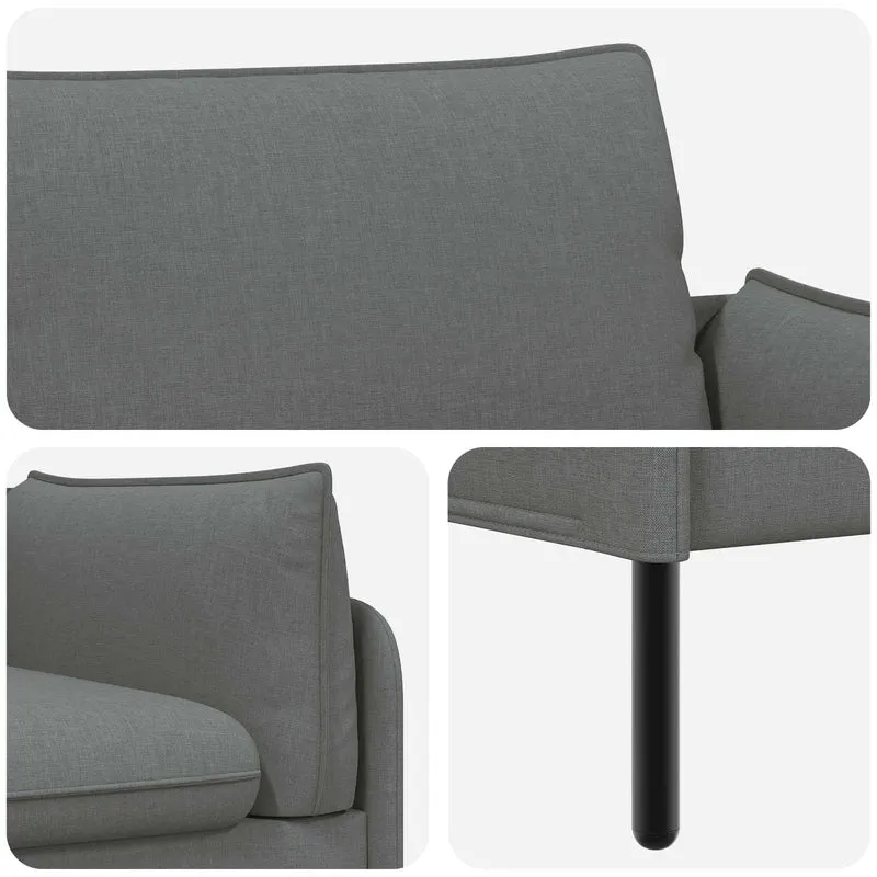 2-Seater Sofa Dark Grey 188 x 81 x 89 cm Fabric