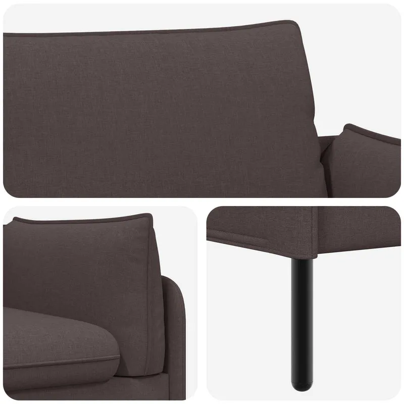 2-Seater Sofa Dark Brown 188 x 81 x 89 cm Fabric