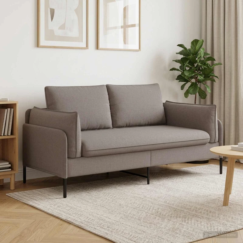 2-Seater Sofa Taupe 188 x 81 x 89 cm Fabric