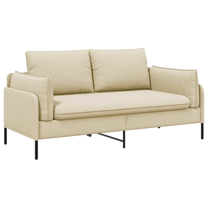 2-Seater Sofa Cream 188 x 81 x 89 cm Fabric