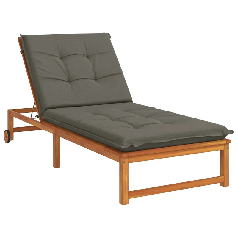 Sunlounger Cushion GEMERT 100% Polyester Grey 190 x 90 x 9 cm