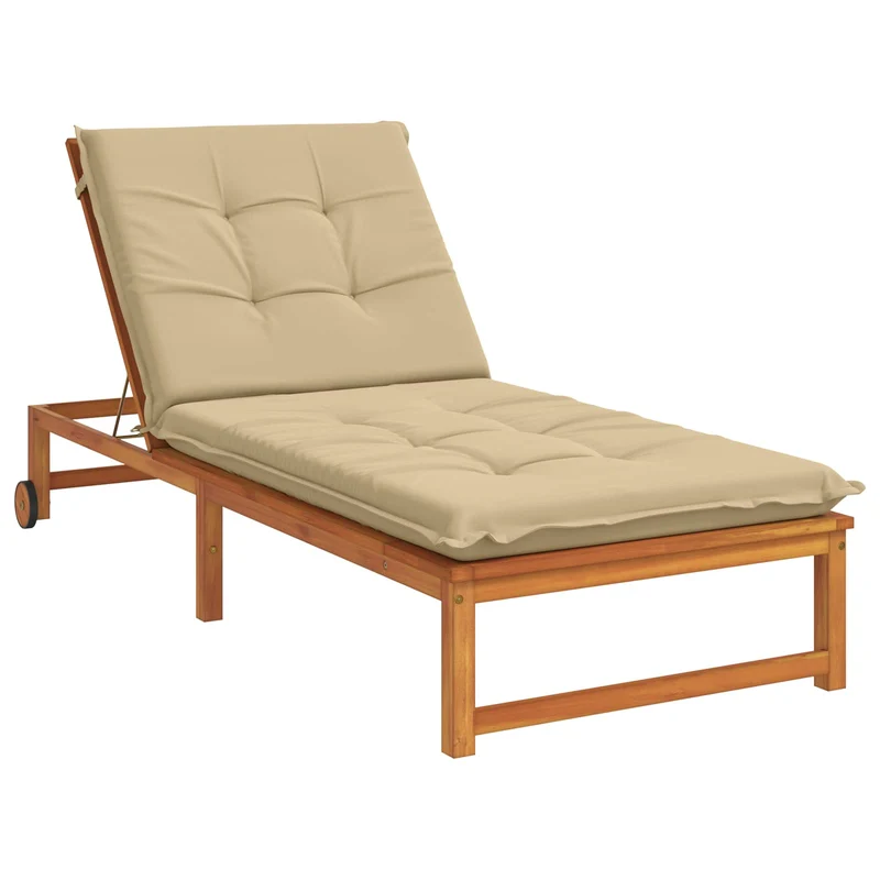 Sunlounger Cushion GEMERT 100% Polyester Beige 190 x 90 x 9 cm