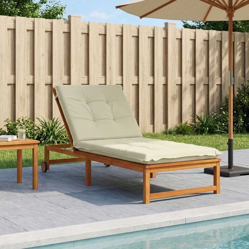 Sunlounger Cushion GEMERT 100% Polyester Cream 190 x 90 x 9 cm