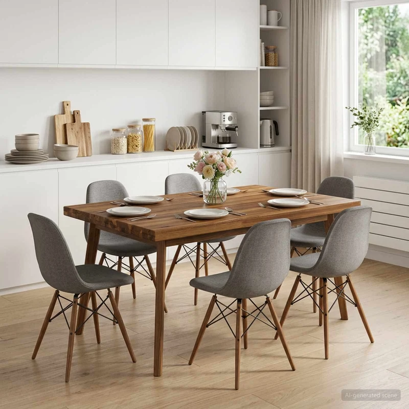 Rectangular Table Top 70 x 70 x 3.2 cm Square Solid Acacia Wood