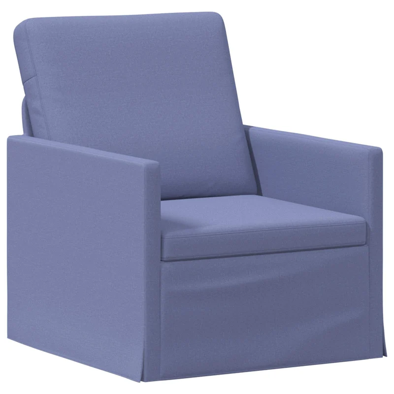 Sofa Set 2 pcs Jeans Blue Fabric