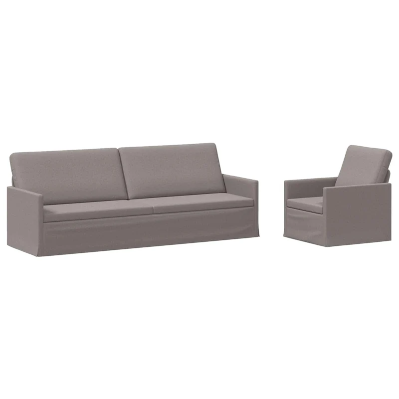 Sofa Set 2 pcs Taupe Fabric