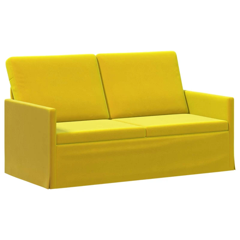 2 Seater Sofa Yellow 150 x 81 x 82 cm Velvet