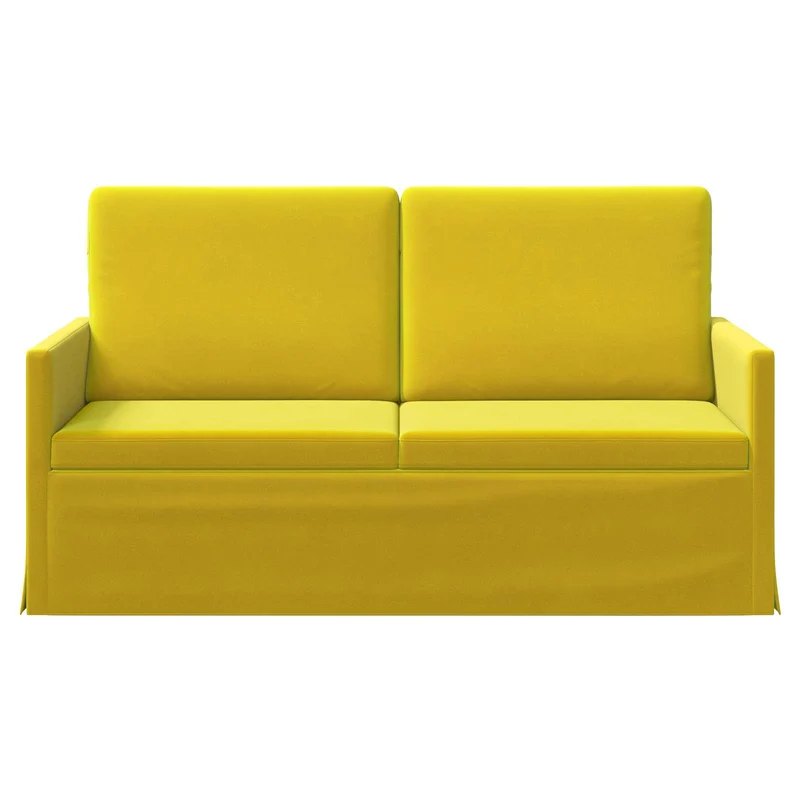 2 Seater Sofa Yellow 150 x 81 x 82 cm Velvet