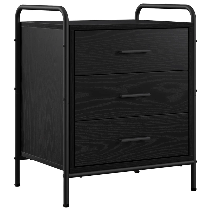 Bedside Cabinet 2 pcs Black Oak 48 x 36.5 x 60 cm