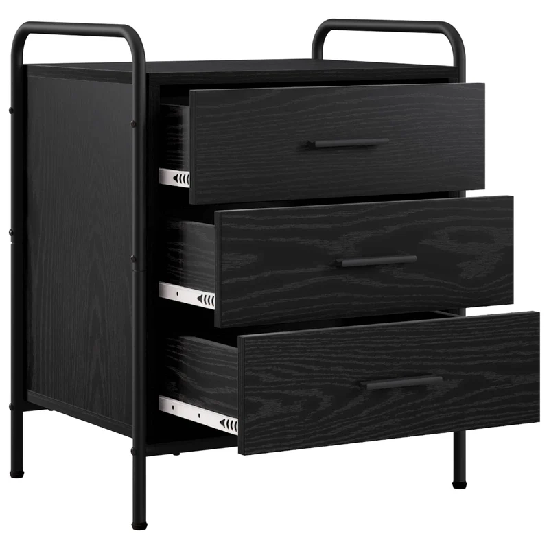 Bedside Cabinet 2 pcs Black Oak 48 x 36.5 x 60 cm