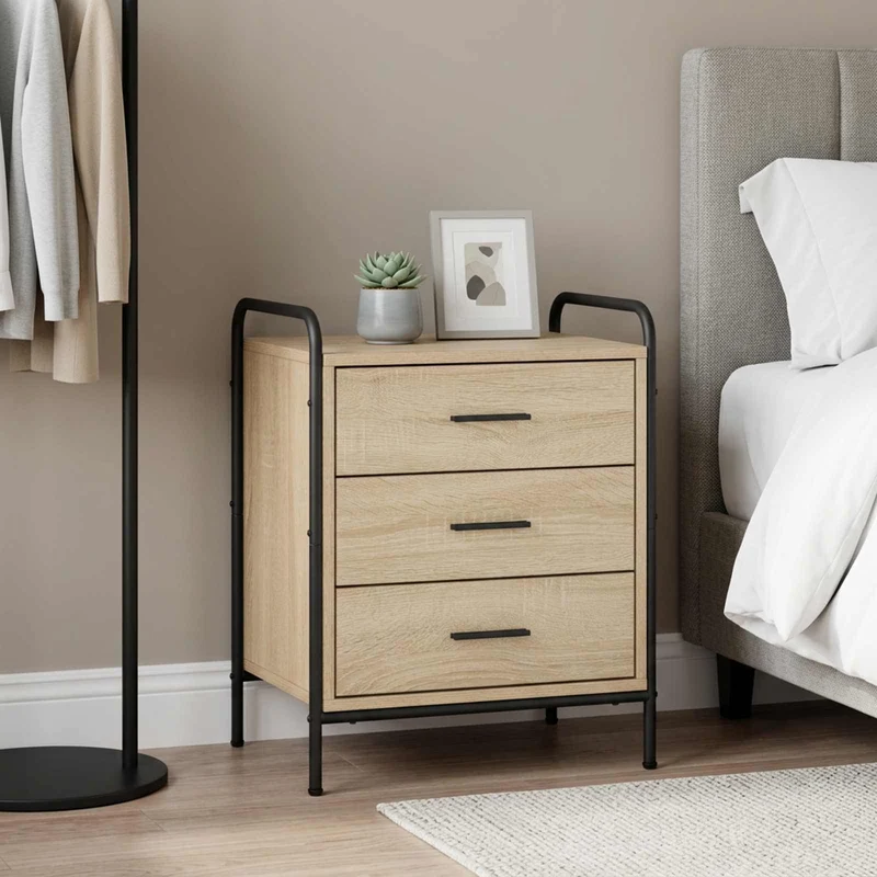 Bedside Cabinet Sonoma Oak 48 x 36.5 x 60 cm Engineered Wood