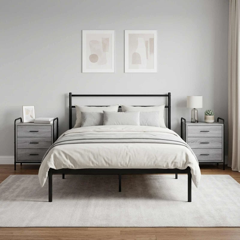 Bedside Cabinet 2 pcs Grey Sonoma 48 x 36.5 x 60 cm