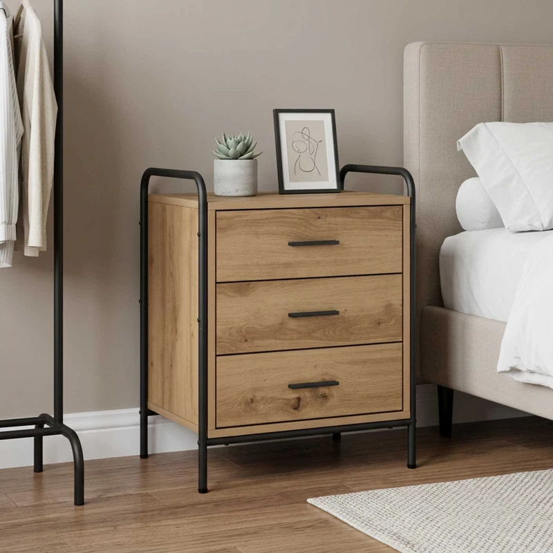 Bedside Cabinet Artisan Oak 48 x 36.5 x 60 cm Engineered Wood