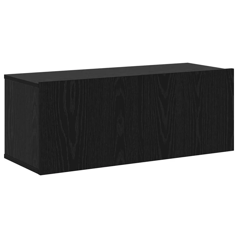 TV Cabinet Set 6 pcs Black Oak Engineered Wood