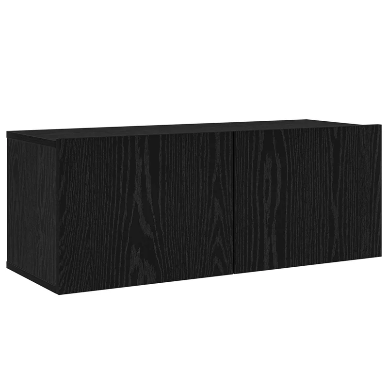 TV Cabinet Set 6 pcs Black Oak Engineered Wood