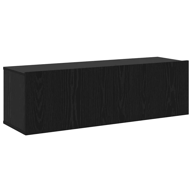 TV Cabinet Set 7 pcs Black Oak Engineered Wood