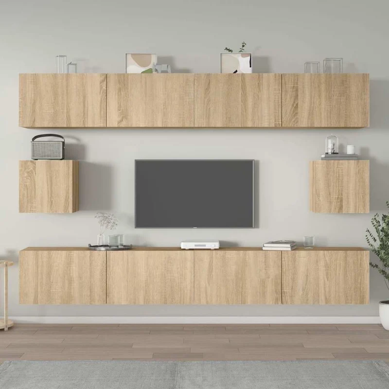 6 Piece TV Cabinet Set Sonoma Oak Engineered Wood