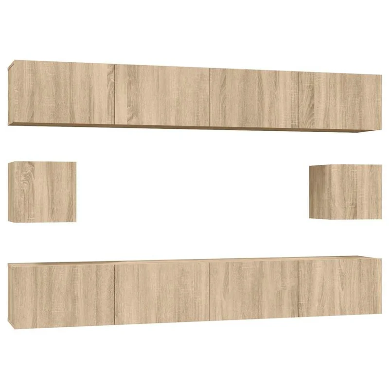 6 Piece TV Cabinet Set Sonoma Oak Engineered Wood
