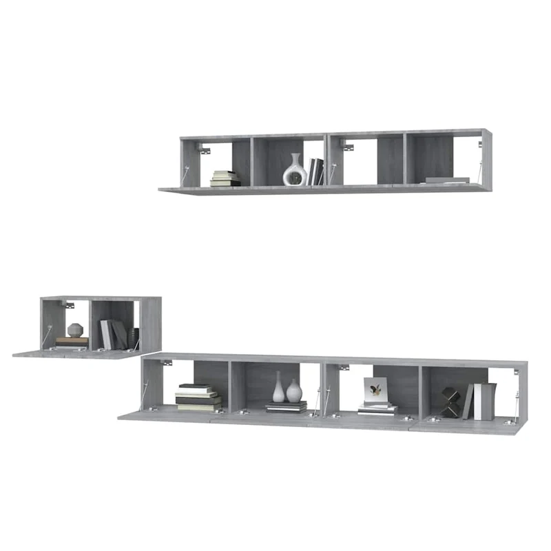 5 Piece TV Cabinet Set Grey Sonoma Engineered Wood