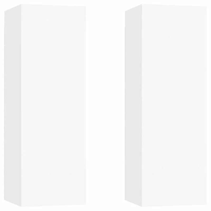 6 Piece TV Cabinet Set White Engineered Wood