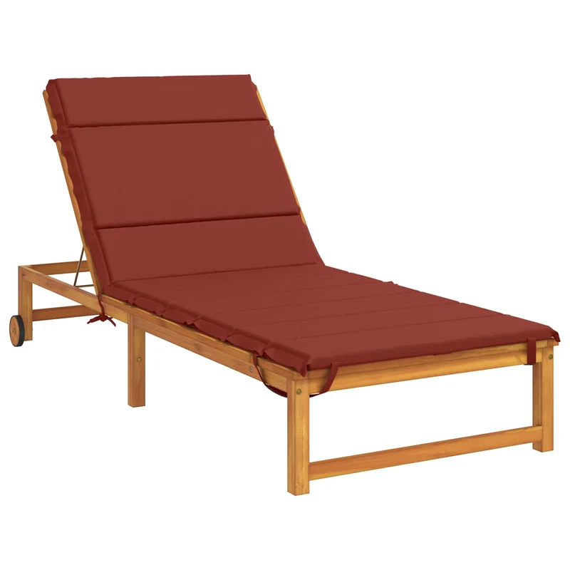 Sunlounger Cushion GEMERT 100% Polyester Red 200 x 90 x 3 cm