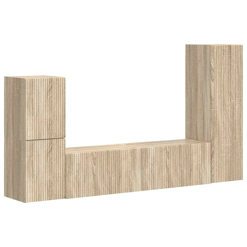 TV Cabinet Set 4 pcs Sonoma Oak Engineered Wood