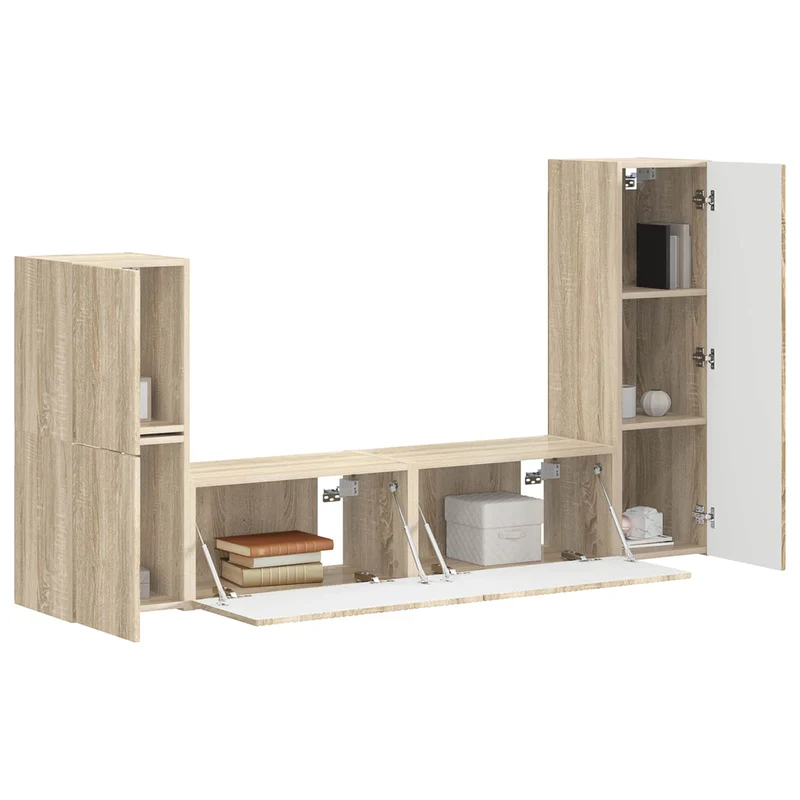 TV Cabinet Set 4 pcs Sonoma Oak Engineered Wood