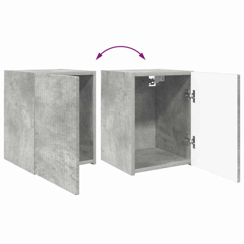 TV Cabinet Set 4 pcs Concrete Grey Engineered Wood