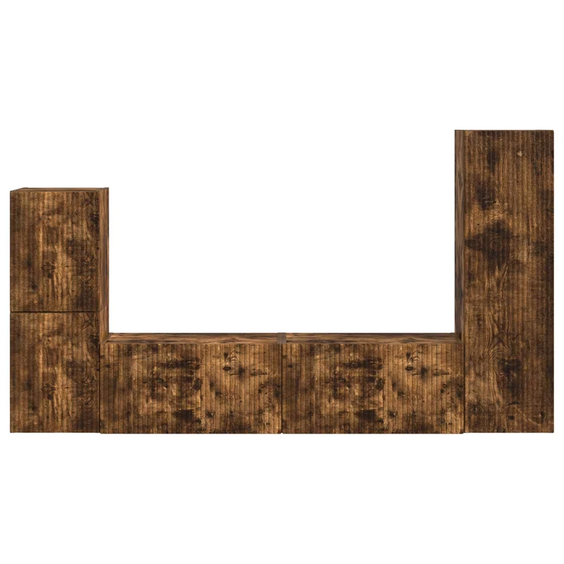 TV Cabinet Set 4 pcs Smoked Oak Engineered Wood