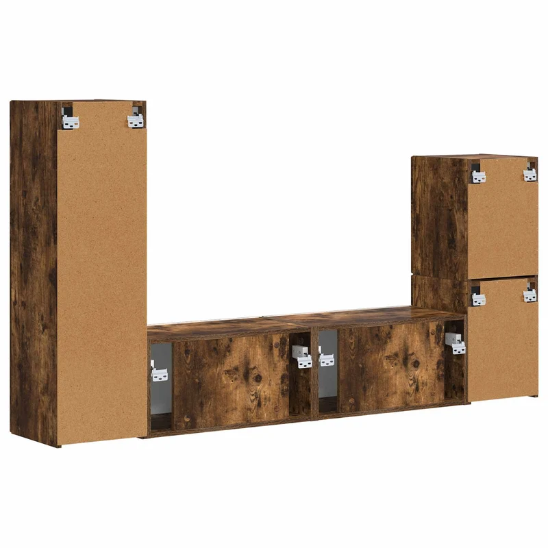 TV Cabinet Set 4 pcs Smoked Oak Engineered Wood