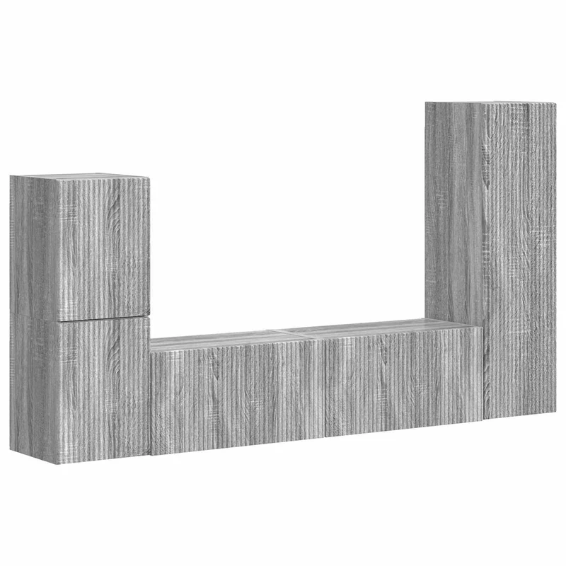 TV Cabinet Set 4 pcs Grey Sonoma Engineered Wood