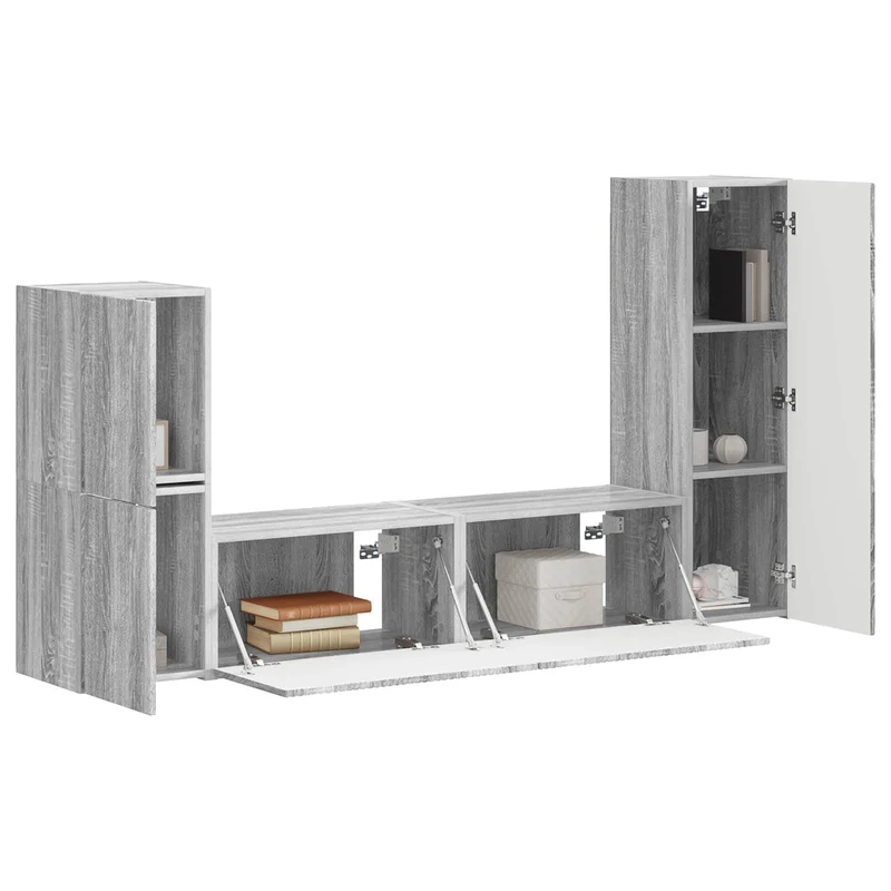 TV Cabinet Set 4 pcs Grey Sonoma Engineered Wood