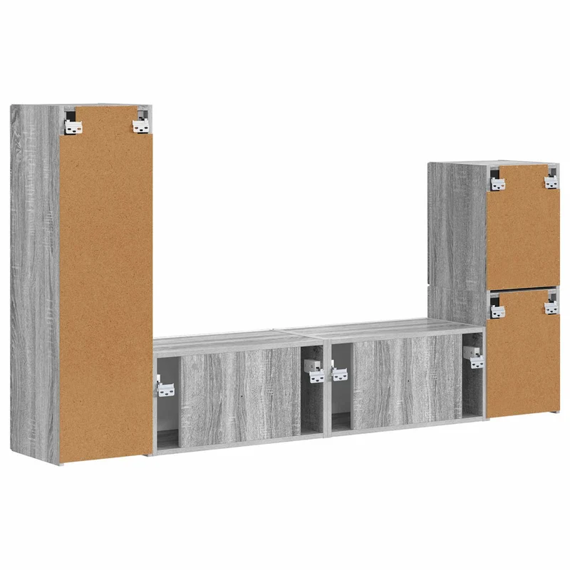 TV Cabinet Set 4 pcs Grey Sonoma Engineered Wood