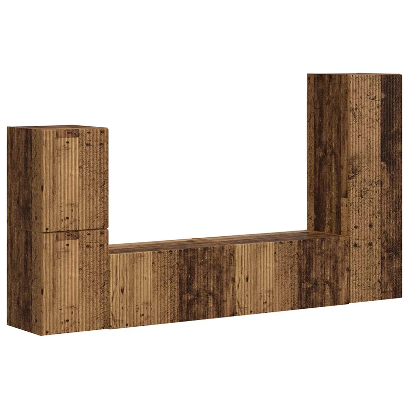 TV Cabinet Set 4 pcs Old Wood Engineered Wood