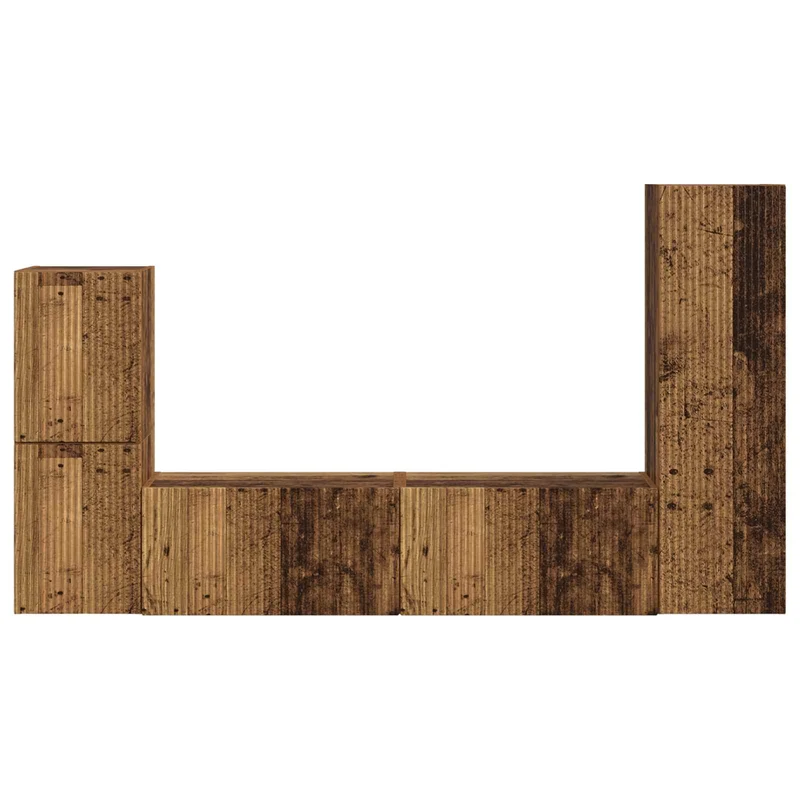 TV Cabinet Set 4 pcs Old Wood Engineered Wood