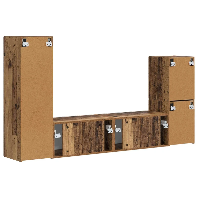 TV Cabinet Set 4 pcs Old Wood Engineered Wood