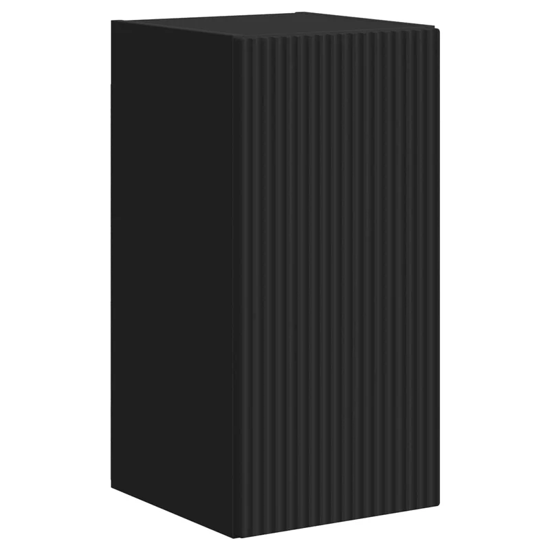 TV Cabinet Set 4 pcs Black Engineered Wood